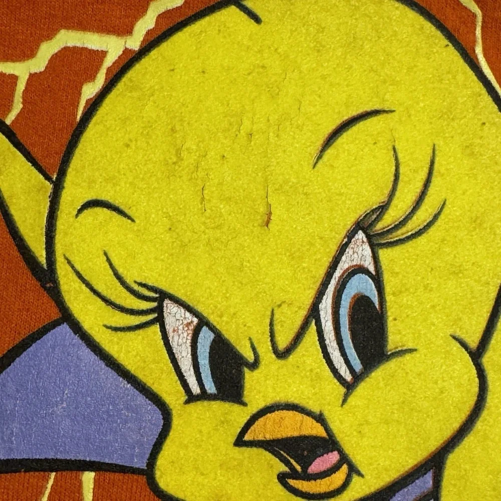 Vintage‎ Looney Tunes Tweety Bird Halloween XL Sweatshirt Don't Cross My Path